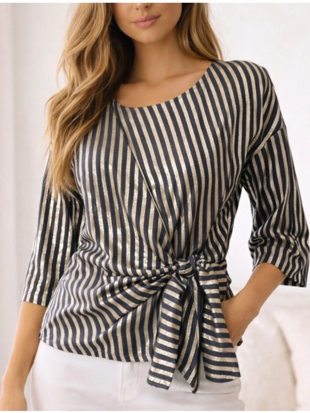 Eva Franco Yang Top-Gibson Stripe - Size 0